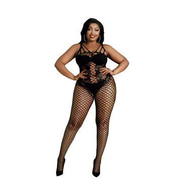 Бодистокинг Moonlight Plus Model 04 XL-XXXL Black, с доступом SO8195 фото