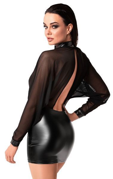 Сукня Noir Handmade F348 Powerwetlook and tulle dress - 4XL SX2095 фото