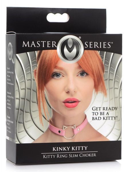 Чокер Master Series Kinky Kitty Ring Slim Choker - Pink SX1185 фото