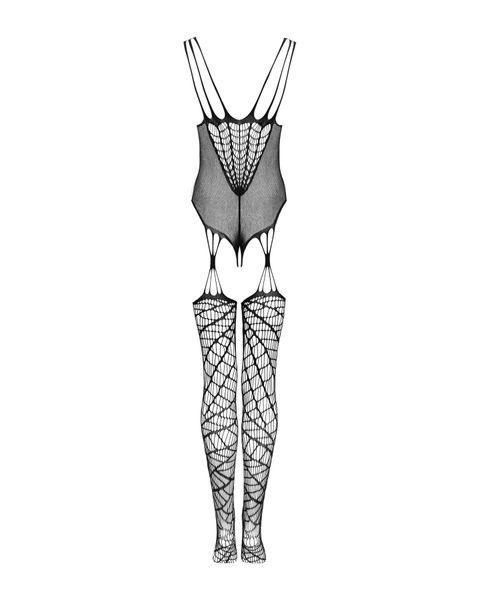 (SALE) Ажурний бодістокінг під павутину Obsessive Bodystocking G325 black S/M/L, чорний, комбінезон, імітац SO7247 фото
