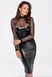 Платье Noir Handmade F310 Sublime, L, black, миди, мокрый эффект, верх &mdash; сетка, длинный рукав SX0299 фото 1