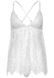 Сорочка беби-долл Leg Avenue Floral lace babydoll & string White M, стринги SO9173 фото 3