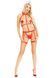 Портупея з чокером і гартери Leg Avenue 2PC Vegan Leather Nurse Harness Teddy and Headband Red L SX1718 фото 4