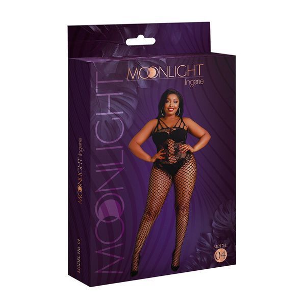 Бодистокинг Moonlight Plus Model 04 XL-XXXL Black, с доступом SO8195 фото