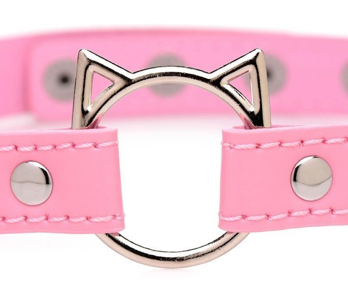 Чокер Master Series Kinky Kitty Ring Slim Choker - Pink SX1185 фото