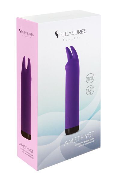 Вібратор S Pleasures Bullets Amethyst, фіолетовий, з двома відростками, 10 режимів, діаметр 2,8 см SX1604 фото