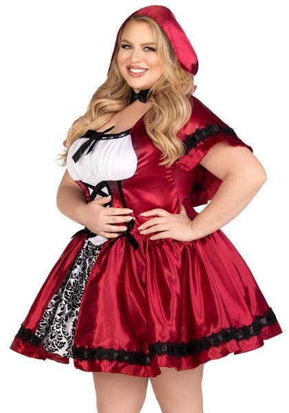 Эротический костюм Красной шапочки Leg Avenue Gothic Red Riding Hood 1X&ndash;2X, платье, накидка SO9126 фото