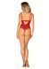 Боді з доступом Obsessive Ingridia crotchless teddy XS/S, червоне, відкриті груди SO9025 фото 7