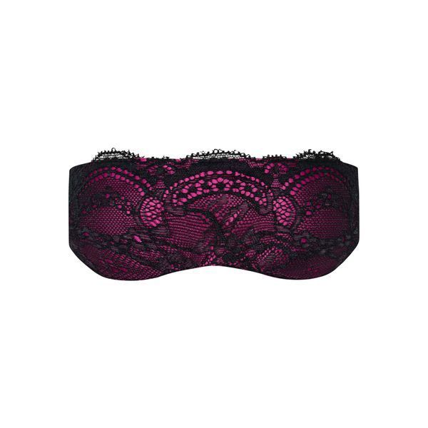 Атласна маска Obsessive Roseberry mask, pink, прикрашена мереживом, для сну SO7728 фото