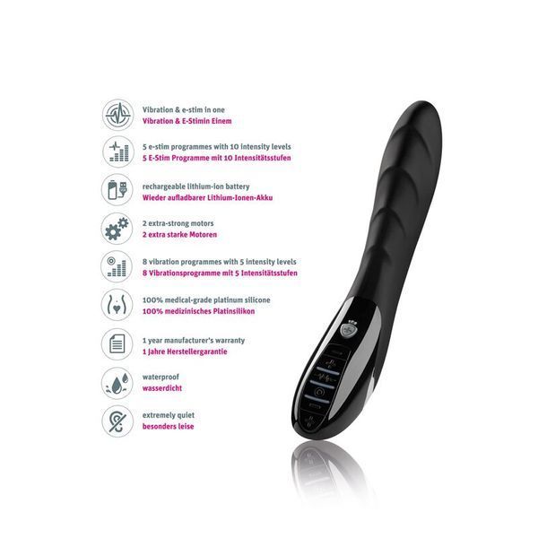Вибратор с электростимуляцией Mystim Sizzling Simon eStim Black, миостимулятор SO3473 фото