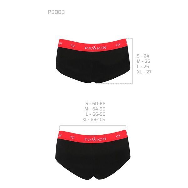 Трусики-шортики Passion PS003 PANTIES L, black SO4207 фото