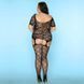 Безшовний бодістокінг JSY &laquo;Вульгарна Грейс&raquo; Plus Size, Black, довгий рукав, імітація панчіх, дрібна SO8372 фото 5