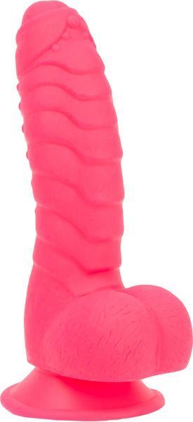 Ребристый фаллоимитатор на присоске ADDICTION &mdash; Tom 7&Prime; Dildo With Balls &mdash; Pink, вибропуля в подарок SO5585 фото