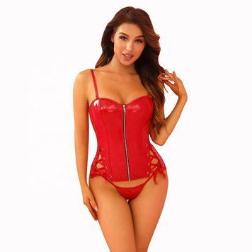 Корсет JSY &laquo;Сочная Карен&raquo; с мокрым эффектом One Size, корсет, трусики SX0405 фото