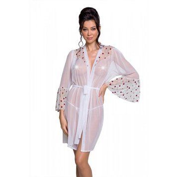 Повітряний пеньюар Passion LOVELIA PEIGNOIR L/XL, white SO4774 фото
