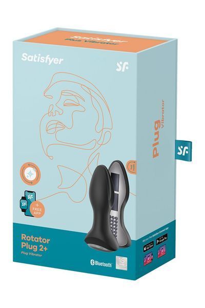 Анальная смарт вибропробка с жемчужным массажем Satisfyer Rotator Plug 2+ Black SO6279 фото