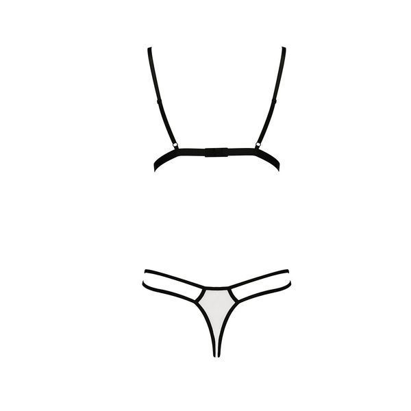 Комплект белья Passion ORIHIME SET XXL/XXXL, white, стрепы, лиф и трусики EL16409 фото