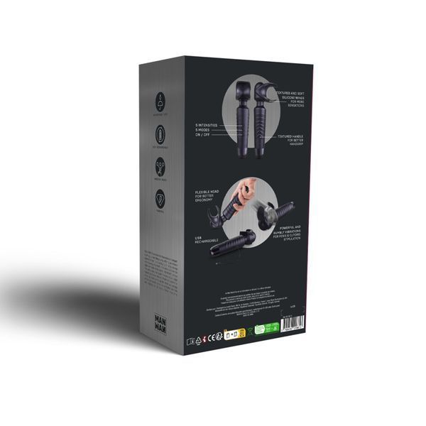 Мастурбатор-вибромассажер Manwan MAN.WAND EVO Black Plum, отлично для пар, виброминет SX1383 фото