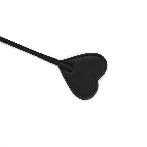 Шлепалка-сердечко Liebe Seele Black Organosilicon Riding Crop, экокожа SO9490 фото