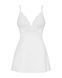 Сатиновый пеньюар с кружевом Obsessive 810-BAB-2 babydoll & thong S/M, белый, пеньюар, танга SO7154 фото 5