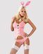 Эротический костюм зайки Obsessive Bunny suit 4 pcs costume pink S/M, розовый, топ с подвязками SO7254 фото 1