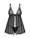 Сорочка бебі-дол Obsessive Blomentis babydoll & thong, XL/2XL, мереживний ліф, стрінги в комплекті SX1025 фото 3