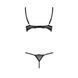 Комплект білизни Passion Exclusive VALERY SET OpenBra L/XL, black, стрепи, трусики, відкритий ліф PS25104 фото 6