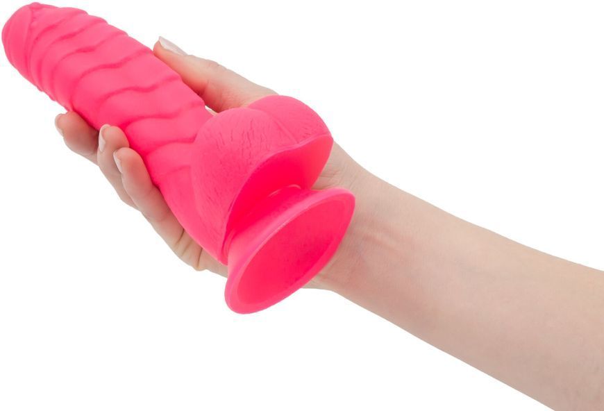 Ребристый фаллоимитатор на присоске ADDICTION &mdash; Tom 7&Prime; Dildo With Balls &mdash; Pink, вибропуля в подарок SO5585 фото