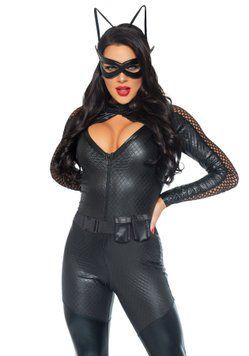Еротичний костюм супергероя-кішечки Leg Avenue Wicked Kitty S, комбінезон, пояс, маска, вушка SO9128 фото