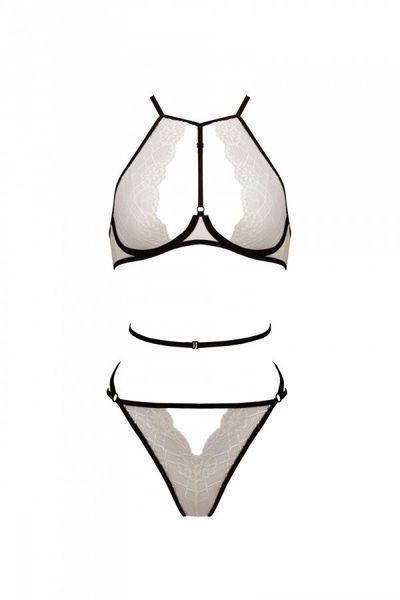 Комплект белья Passion CHIKA SET, S/M, cream, топ, трусики SO9699 фото
