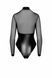 Боді Noir Handmade F321 Edge, S, низ під латекс, верх сітка, блискавка на все тіло, декор кільця SX0357 фото 8