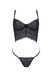 Комплект Passion KERRIA SET black, XXL/XXXL сітка+мереживо, бюстьє та стрінги SX0493 фото 3