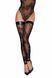 Панчохи без миска Noir Handmade F243 Tulle stockings with patterned flock embroidery, L SX0157 фото 3