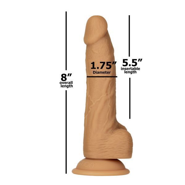 Фалоімітатор ADDICTION Dual Density Silicone Dildo Caramel 8&Prime;, присоска, діаметр 4,3 см, віброкуля в SO8243 фото