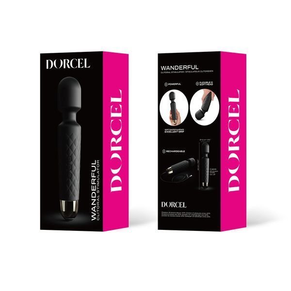 Мінівібромасажер Dorcel Wand Wanderful Black потужний, водонепроникний, 18 режимів роботи MD1465 фото