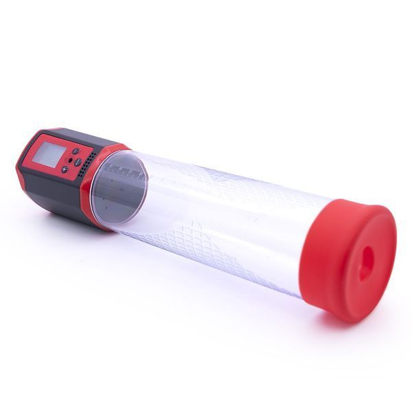 Автоматична вакуумна помпа Men Powerup Passion Pump Red, LED-табло, перезаряджувана, 8 режимів SO6226 фото