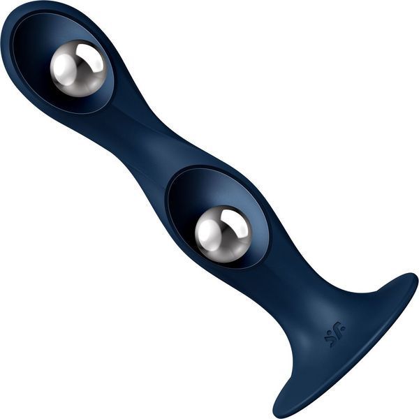 Дилдо Satisfyer Double Ball-R Dark Blue, унисекс, подвижные шарики внутри, на присоске SO8773 фото