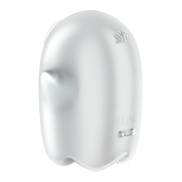 Вакуумний кліторальний стимулятор з вібрацією Satisfyer Glowing Ghost White, світиться в темряві SX0544 фото
