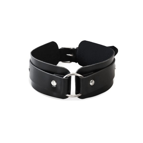 БДСМ-нашийник з кільцем Art of Sex - Martina Collar with ring, натуральна шкіра, колір чорний SX0517 фото
