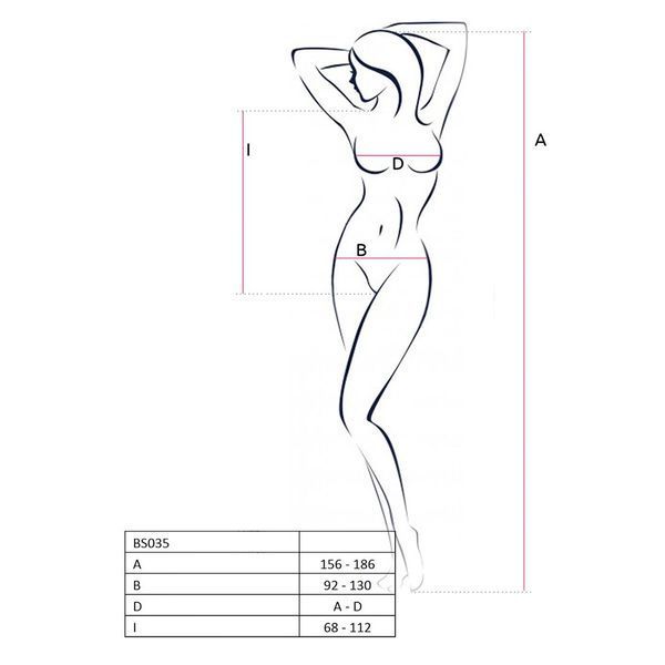 Бодистокинг Passion BS035 red, боди, имитация топа и трусиков PBS035R фото