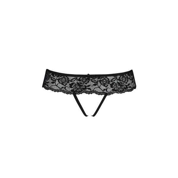 Кружевные стринги с доступом Passion SENIA THONG L/XL, black SO5379 фото