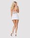 Сатиновий пеньюар з мереживом Obsessive 810-BAB-2 babydoll & thong L/XL, білий, пеньюар, танга SO7155 фото 4