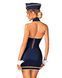 Эротический костюм стюардессы Obsessive Stewardess uniform M/L, blue, платье, пилотка, шарф, манжеты SO7730 фото 2