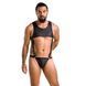Мужское кожаное боди Passion 056 ADAM L/XL Black, заклепки SO7630 фото 3