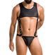 Мужское кожаное боди Passion 056 ADAM L/XL Black, заклепки SO7630 фото 1