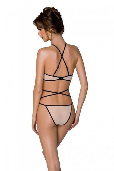 Комплект белья Passion CHIKA SET, XXL/XXXL, cream, топ, трусики SO9700 фото