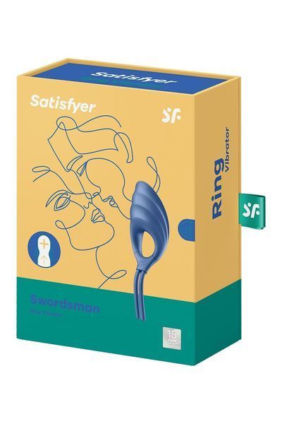 Эрекционное виброкольцо лассо Satisfyer Swordsman Blue, крепкая фиксация, 10 режимов, мощный мотор SO6281 фото