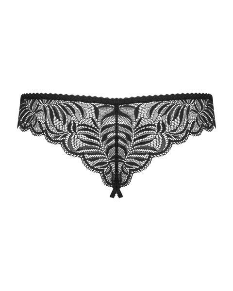 Кружевные танга с доступом Obsessive Contica crothchles thong S/M, черные SO7256 фото