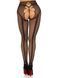 Стрип-колготки Leg Avenue Crotchless Net Tights with Heart Backseam, One Size, черные, с доступом SX1051 фото 6