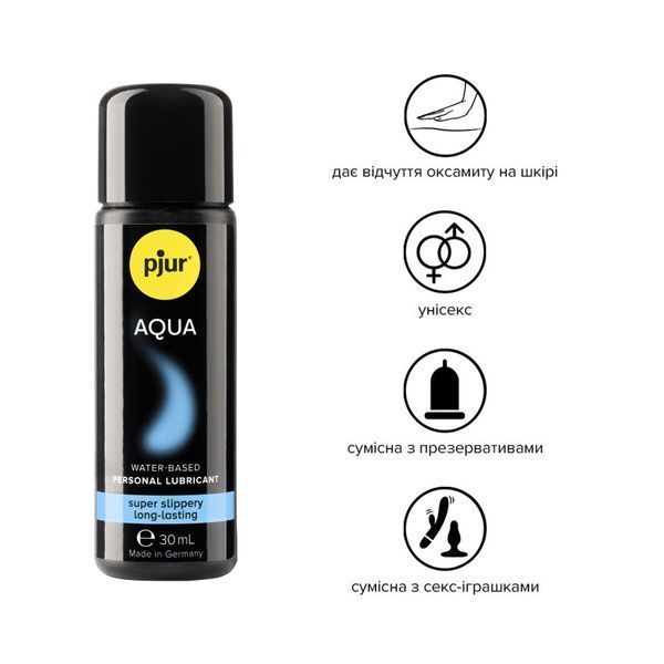 Лубрикант на водной основе pjur Aqua 30 мл, эффект бархатистой кожи без прилипания PJ10330 фото